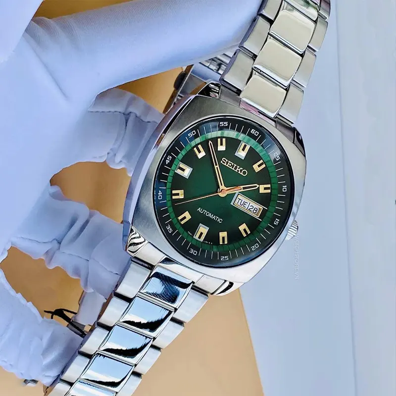 Seiko Recraft Automatic Green Dial Men's Watch- SNKM97